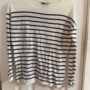 H&M White and Black Striped Top